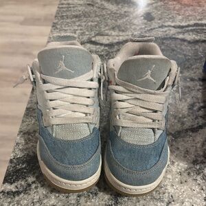 Kids Jordan Blue Denim Sneakers